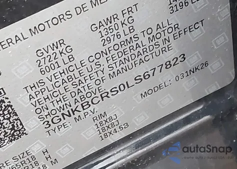 2020 Chevrolet Blazer Fwd 2Lt from USA, damaged, VIN 3GNKBCRS0LS677823